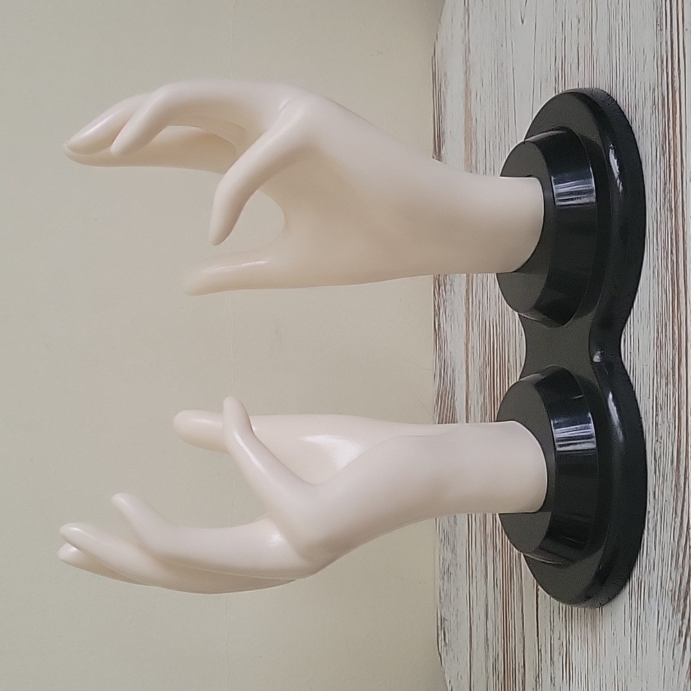Vintage 1990 E & B Giftware Double Mannequin Hands Jewelry Ring Photo Display